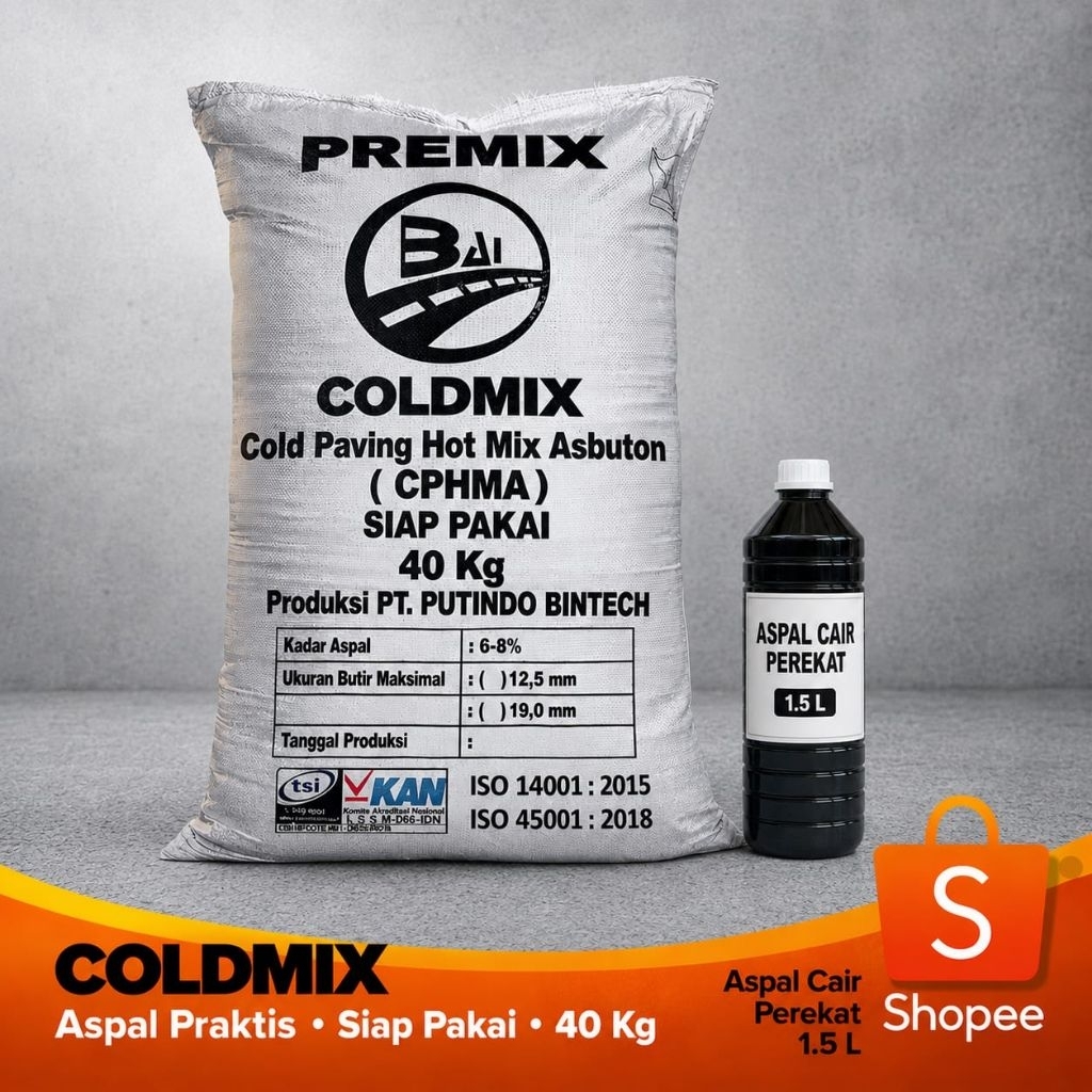 Jual Paket Bundling Aspal Instan Coldmix CPHMA 40 Kg + Aspal cair ...