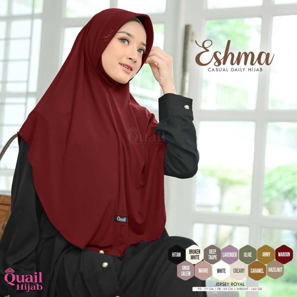 Jual Eshma Daily Hijab Original Quail Jilbab Wanita Jersey Dagu Pad ...