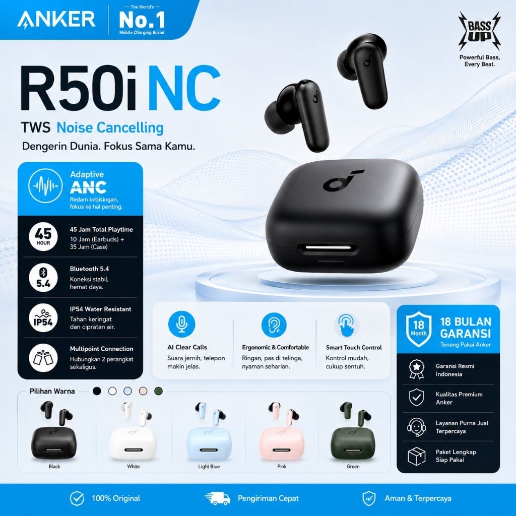 Jual TWS Soundcore Anker R50i NC (Noice Cancelling) New Segel Box ...