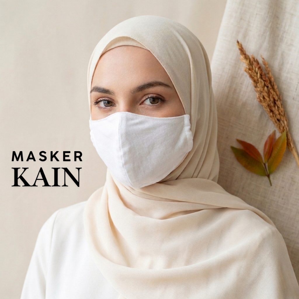Jual Masker Bahan kain Putih Perlengkapan hajin Dan Umroh | Shopee ...