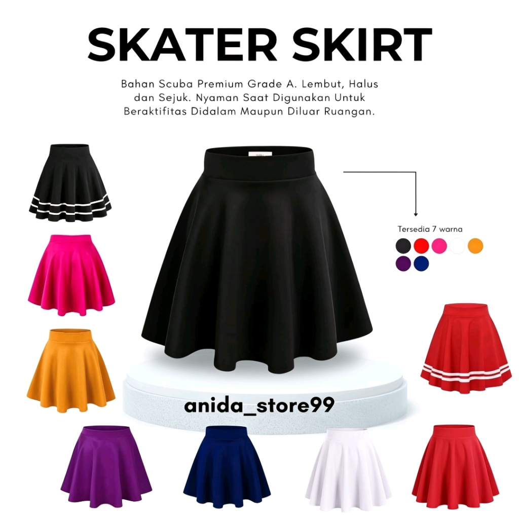Rok Olahraga Wanita Skirt Sport Jogging Renang Sepeda Lari Zumba Terbaru Kekinian