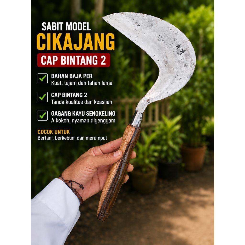 Jual Alat pemangkas rumput dan padi model cikajang (sabit) | Shopee ...
