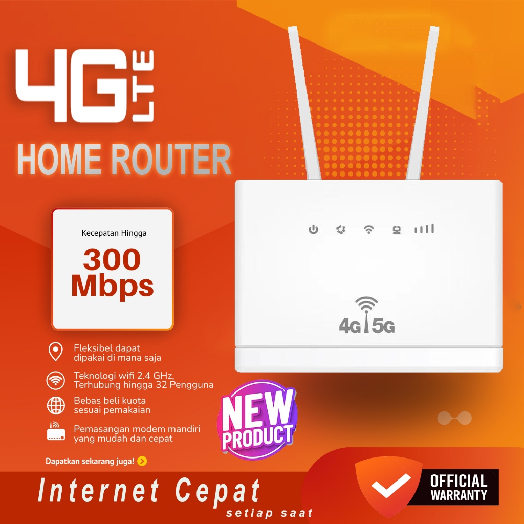 Modem wifi 4g/5g all operator Mifi 300mbps router with SIM card slot smart rumah