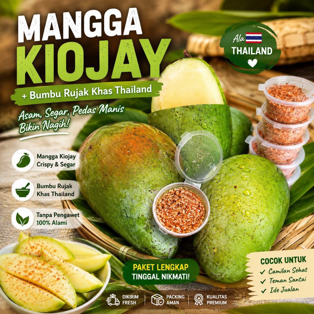 Jual Mangga Kiojay + Bumbu Rujak Thailand | Crispy, Asam Segar, Viral ...