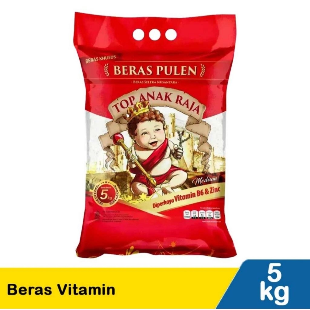 Jual Beras Top Anak Raja 5 Kg - Bervitamin Pulen | Shopee Indonesia