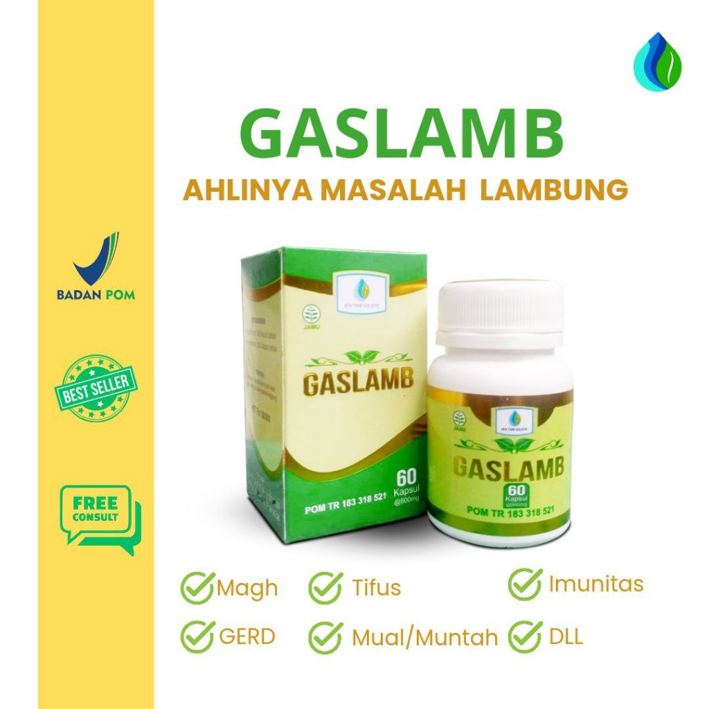 GASLAMB Obat Herbal Asam Lambung & GERD BPOM - Cepat Redakan Perih, Mual, Sesak anxiety