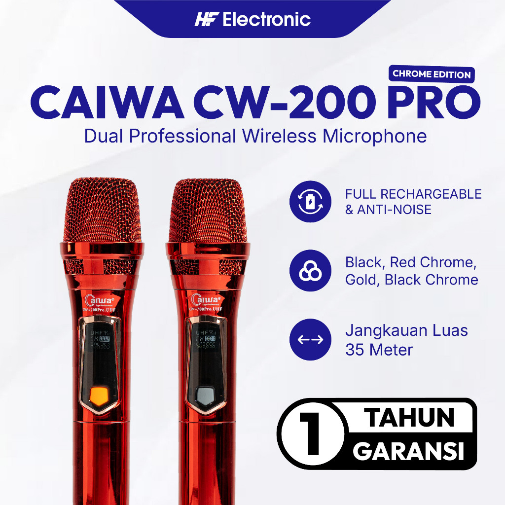 Jual Mic Wireless CAIWA CW-200 Pro - Dual Mikrofon Handheld Original ...