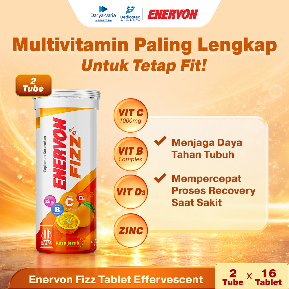 Jual [BARU] Enervon Fizz Paket Tablet Effervescent (2 Tube x 8 Tablet ...