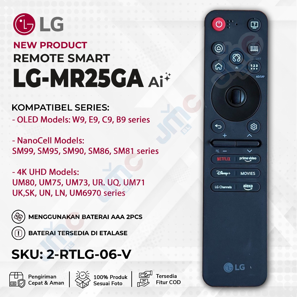 Jual Remote Smart TV LG MR25GA MR25 Remot Android Magic AI New Original ...