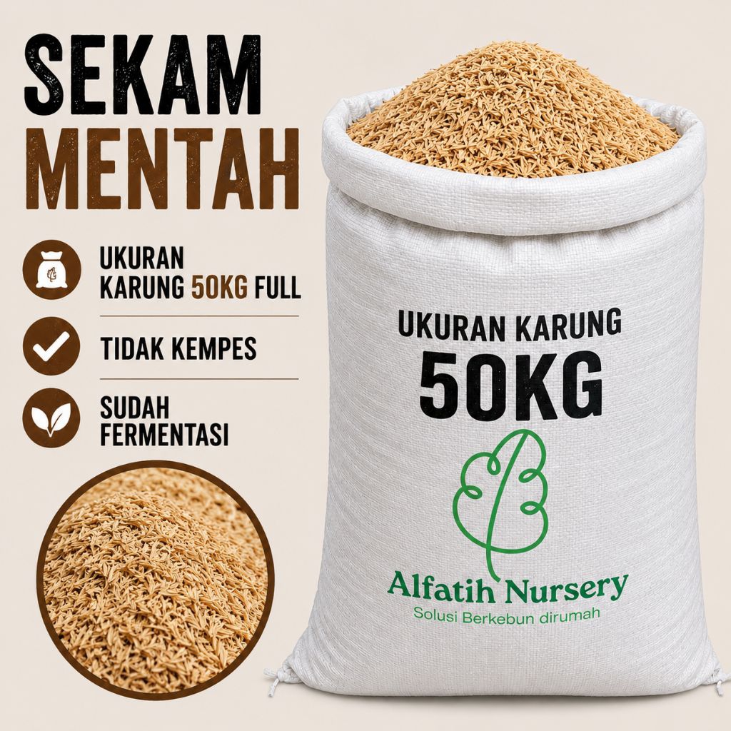Media Tanam Sekam Mentah Fermentasi Ukuran Karung 50kg