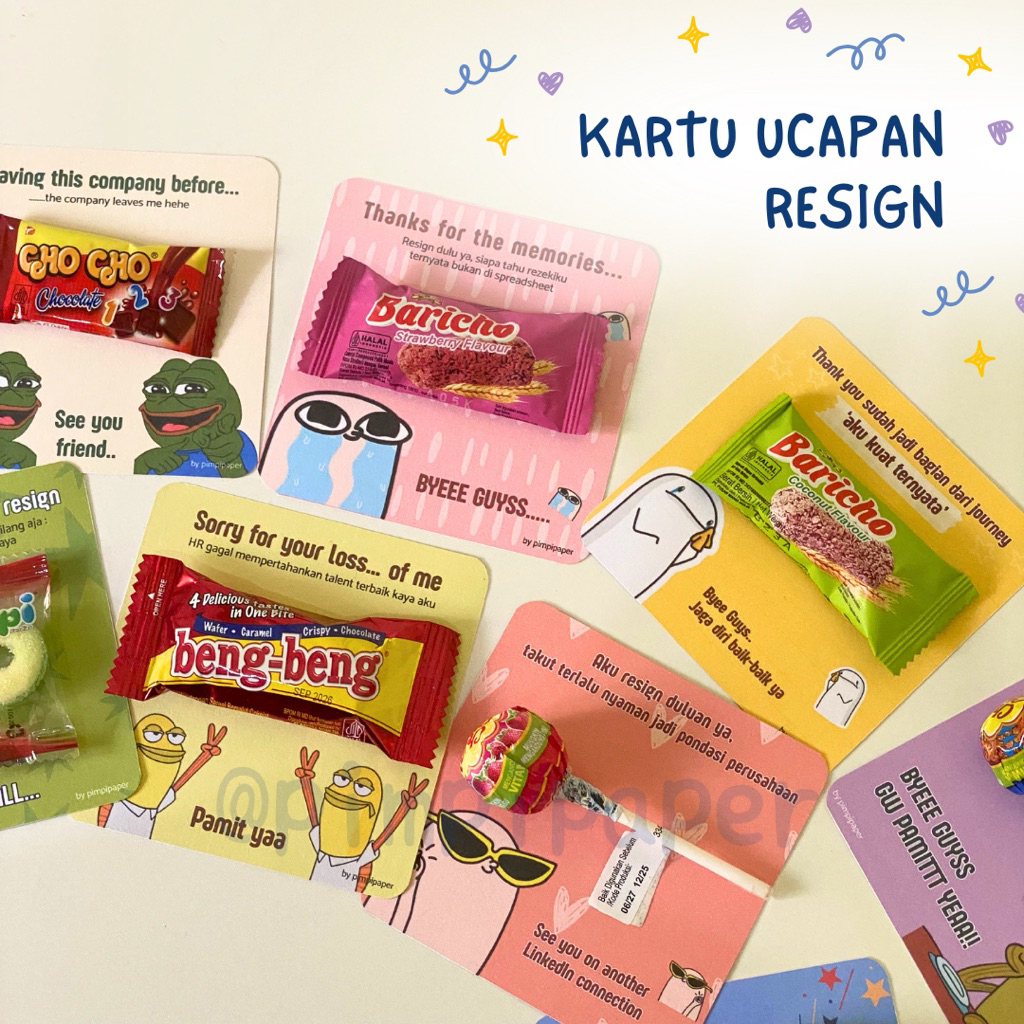 Jual KARTU UCAPAN RESIGN | Hadiah Resign | Mini Gift Snack Card ...