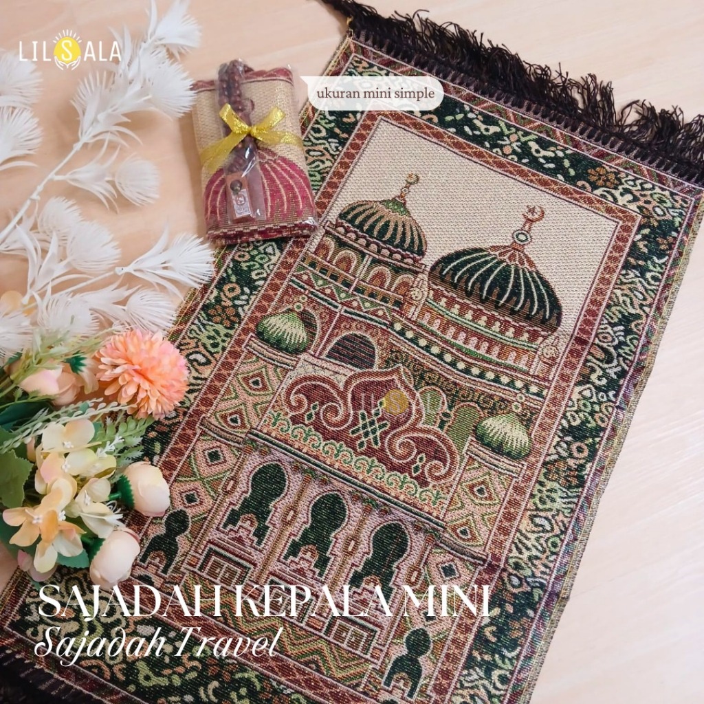 LILSALA Sajadah Kepala Mini Turki SK 35x60cm Sajadah Travel Lipat Praktis Premium