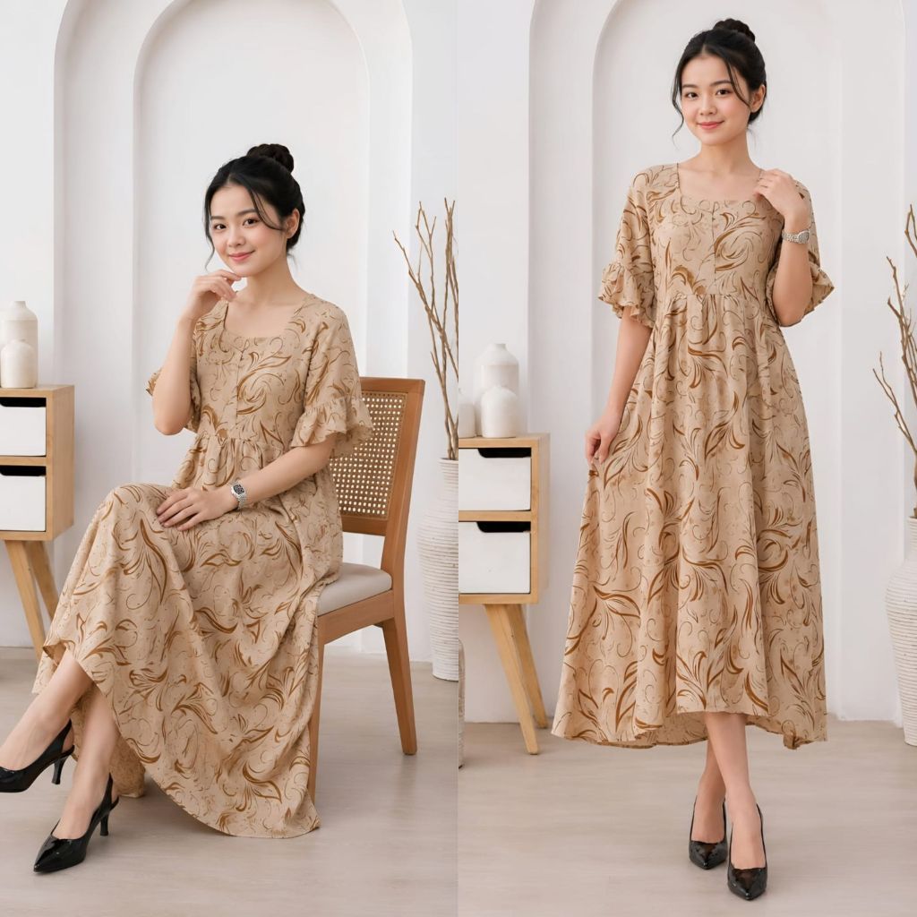 Dater Busui Motif Marble Rayon Midi 3