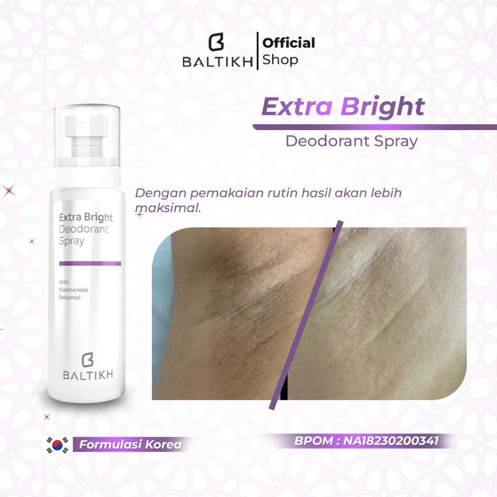 Jual NEW BALTIKH Extra Bright Deodorant Spray 100 ML Ketiak Alami ...