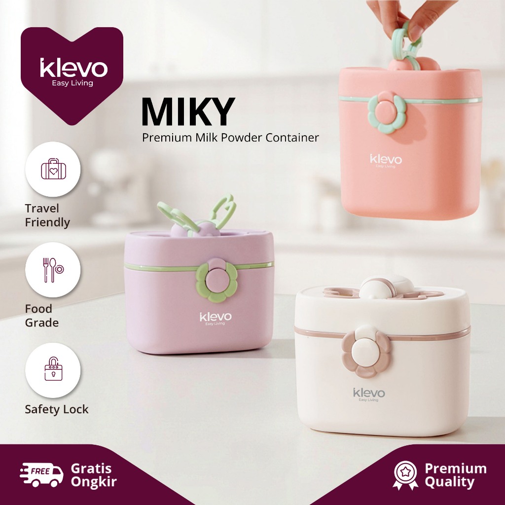 Jual KLEVO MIKY Milk Powder Travel Container Tempat Susu Bubuk Bayi ...