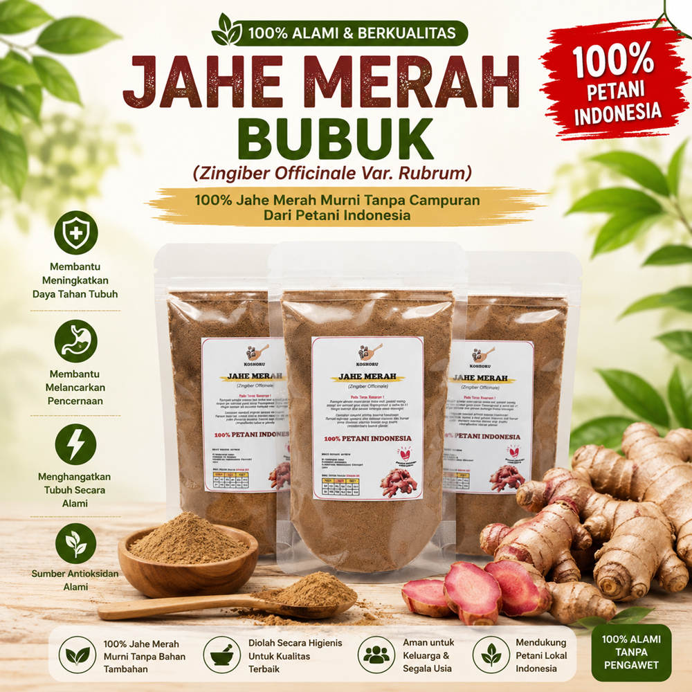 Jual Jahe Merah Bubuk 100 Gram Tanpa Campuran Gula Red Ginger Powder ...