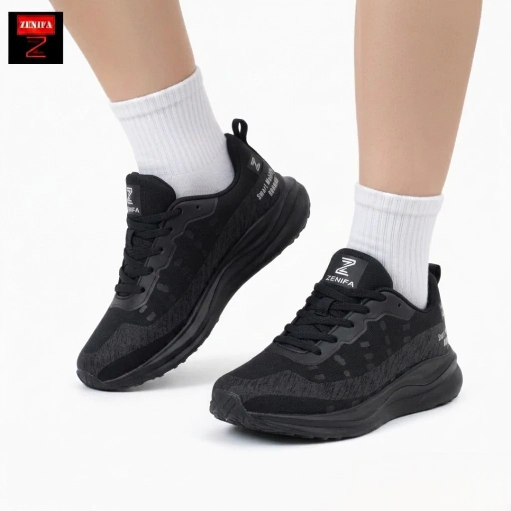 Zenifa Sepatu Running Pria Hitam Slide 3