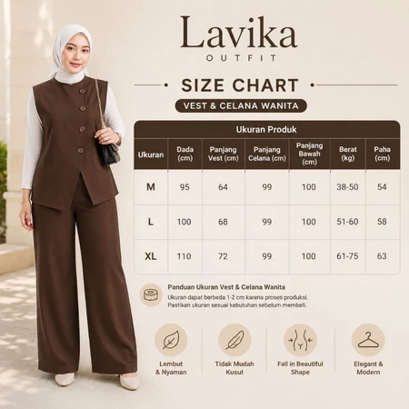 Foto 3 Setelan Vest & Celana Wanita Celana Panjang Bahan Semiwoll Premium | 010
