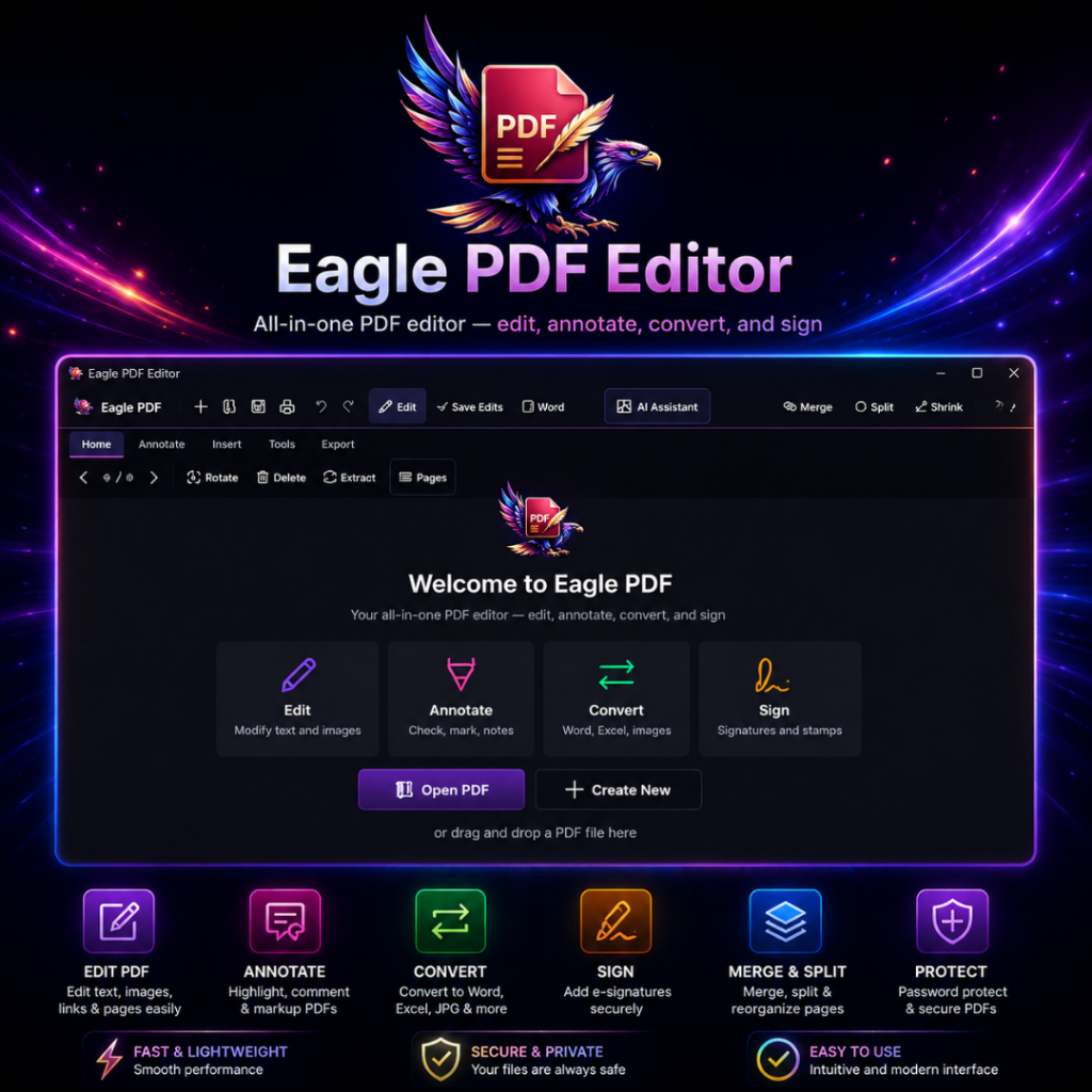 Jual Eagle PDF 2026 Editor All-in-One Untuk Edit, Annotate, Convert ...