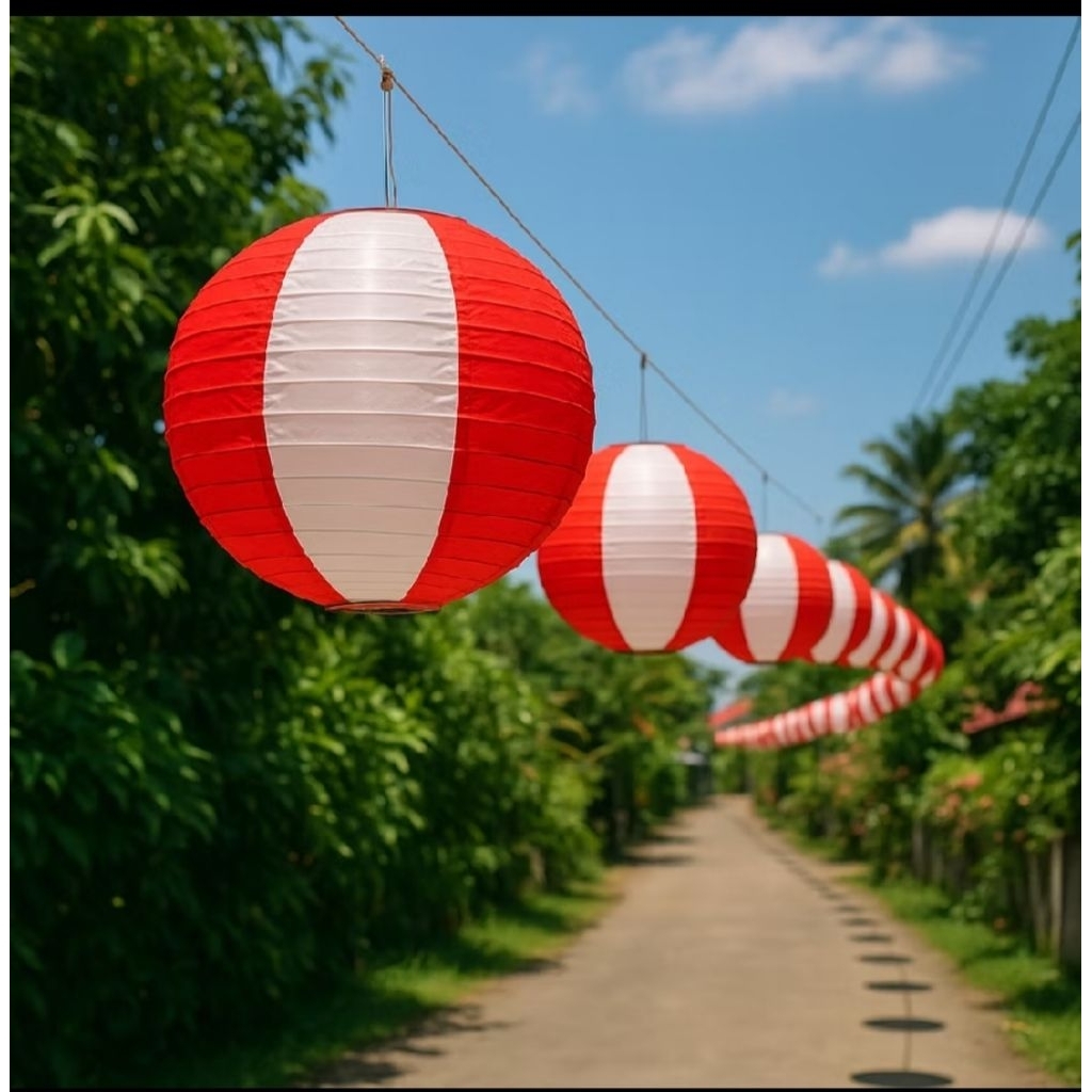 READY!! LAMPION MERAH PUTIH DEKORASI KEMERDEKAAN RI 17 AGUSTUS