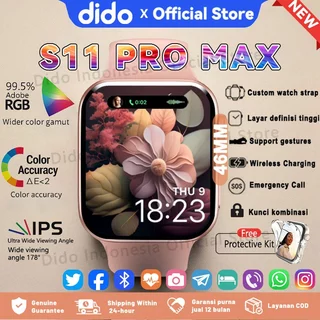DiDo Samrtwatch S11 Pro Max Original with 2.1HD AMOLED Display GPS NFC Waterproof Bluetooth Call Smartwatch wanita pria wireless charging Dan Ganti Wallpapper Jam Tangan Smartwatch Jam Tangan Wani