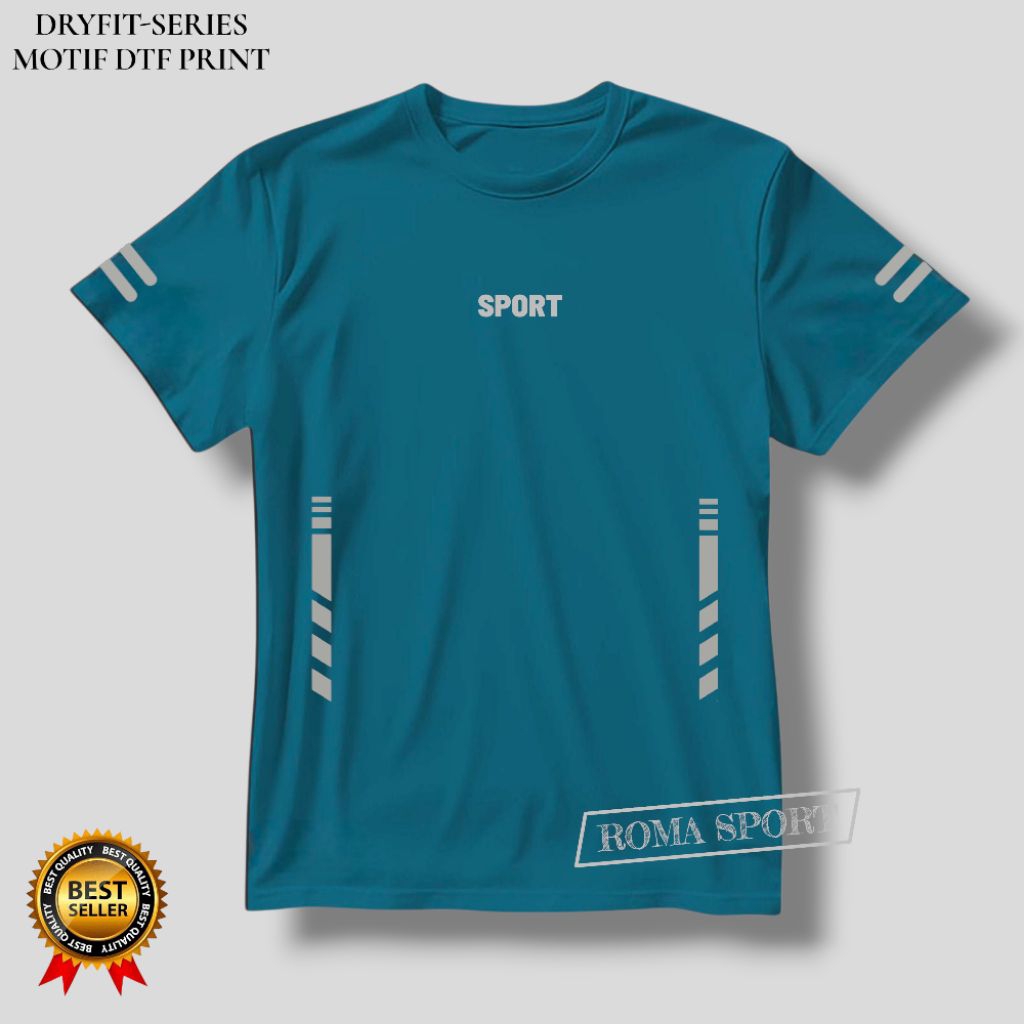 Kaos ATasan Olahraga DRY-FIT Sport Baju Running Jogging Gym Yoga Senam Lengan Pendek