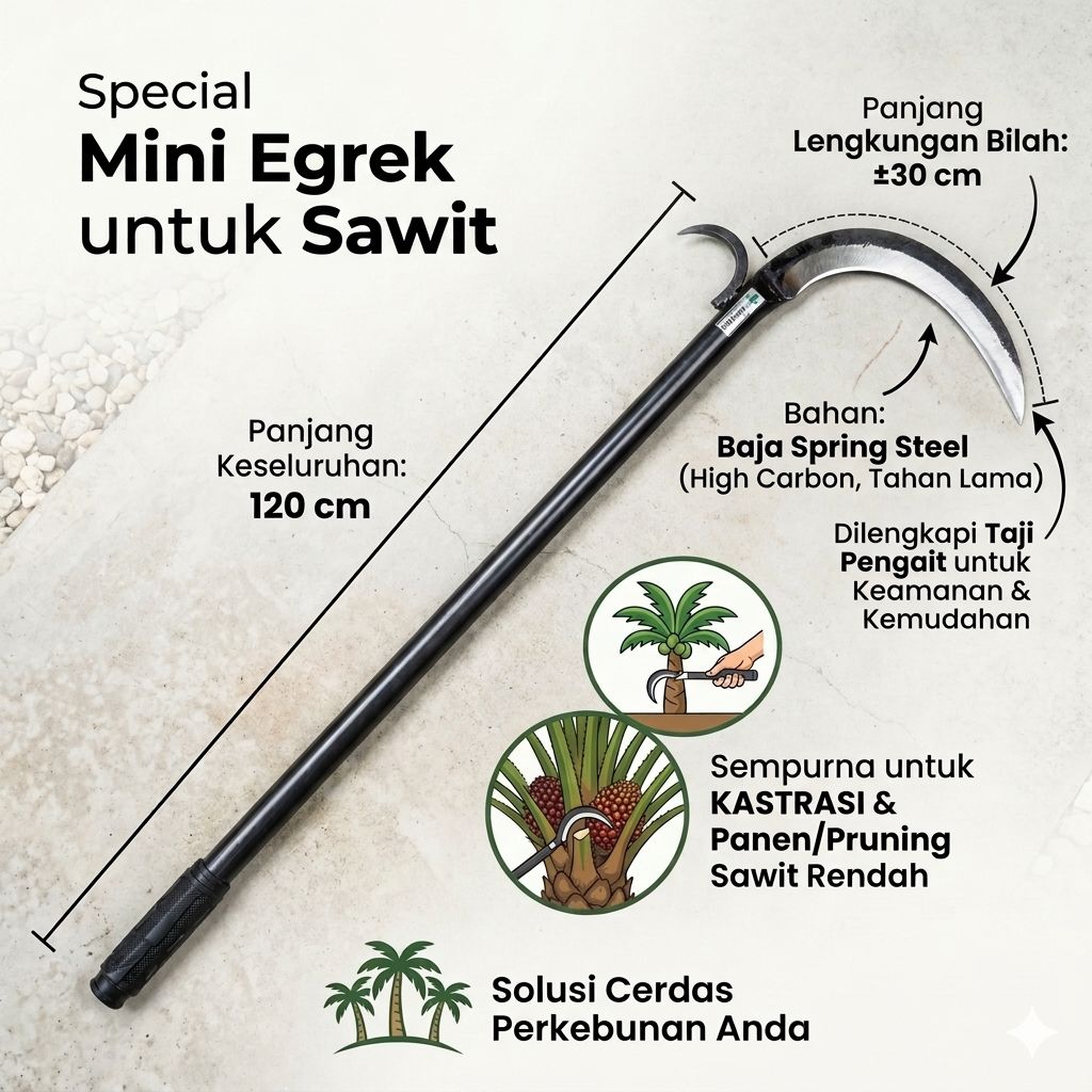 Egrek mini serbaguna lengkap taji sudah las tangkai