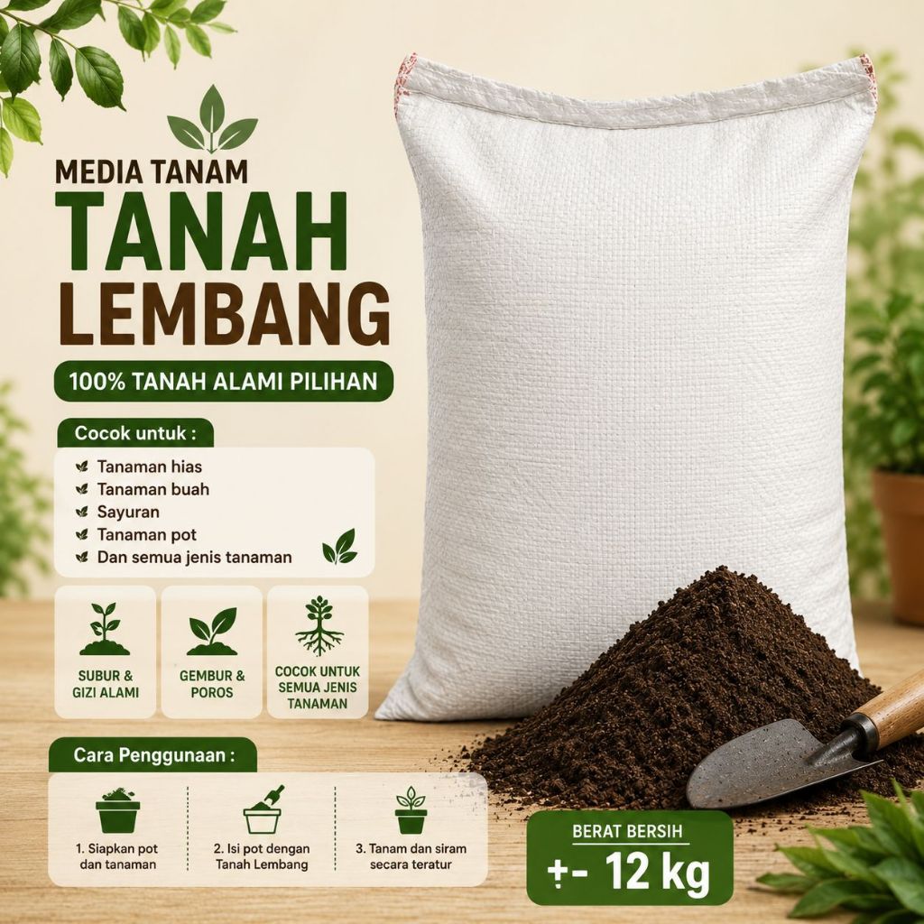 MEDIA TANAM ORGANIK TANAH LEMBANG MURNI UNTUK TANAMAN - LEMBANG KARUNG POLOS