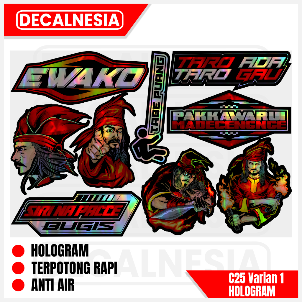 Jual Stiker Ewako Racing Motor Helm Sticker Pack Kata Kata Siri Ma ...