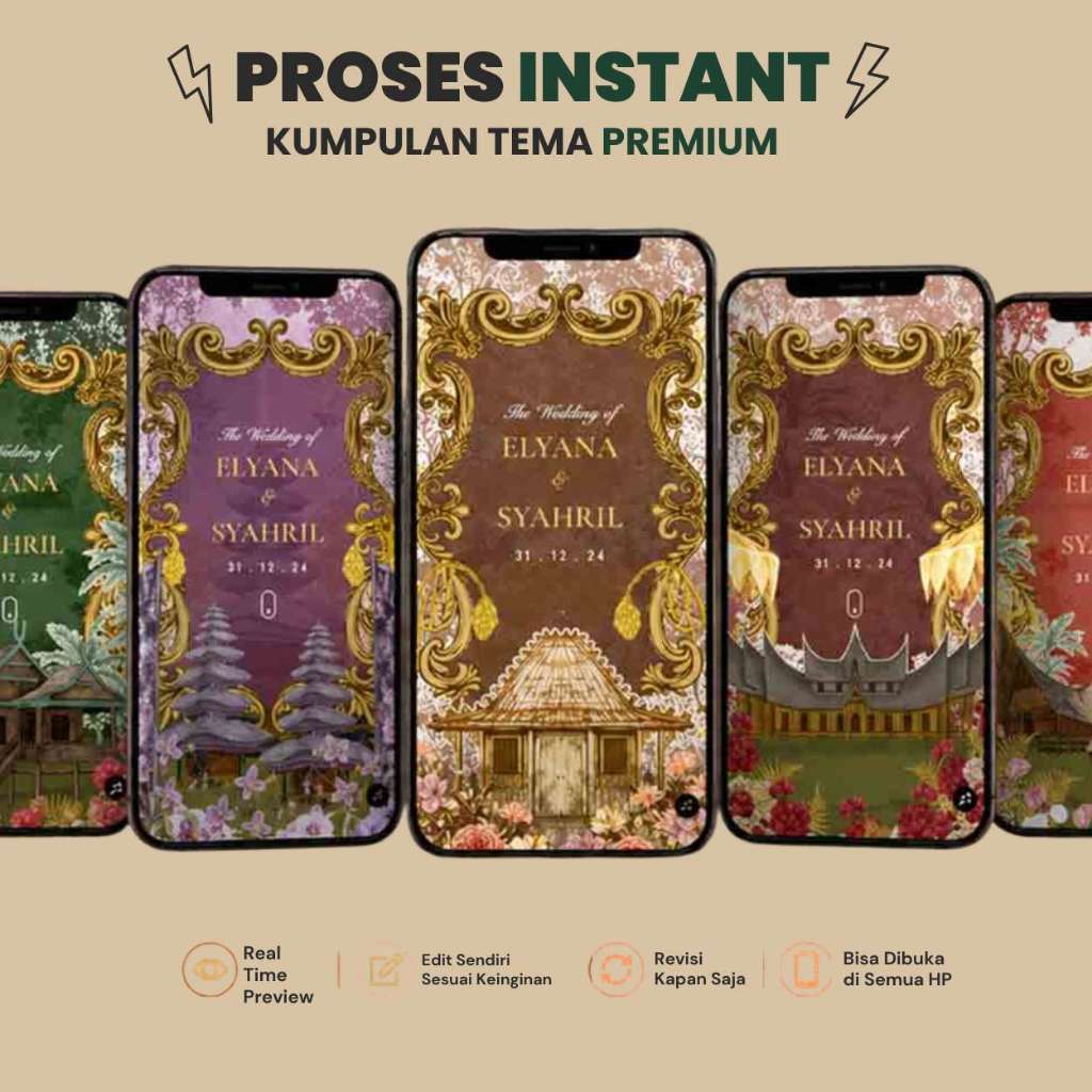 Undangan Digital Website Motion Pernikahan, Undangan WA Link Foto Premium 3D Animasi