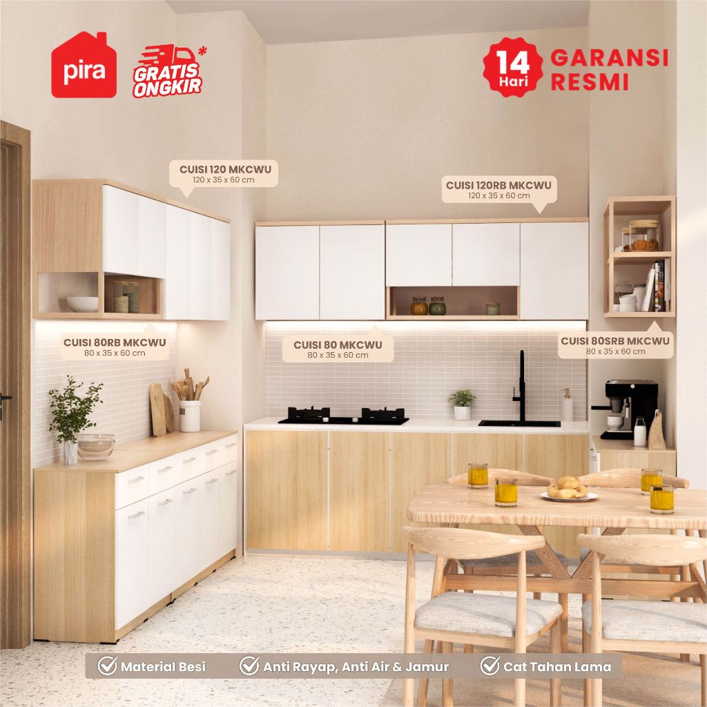 PIRA -  CUISI MKCWU Kitchen Set / Rak Dapur Besi / Lemari Dapur Besi / Rak Dapur