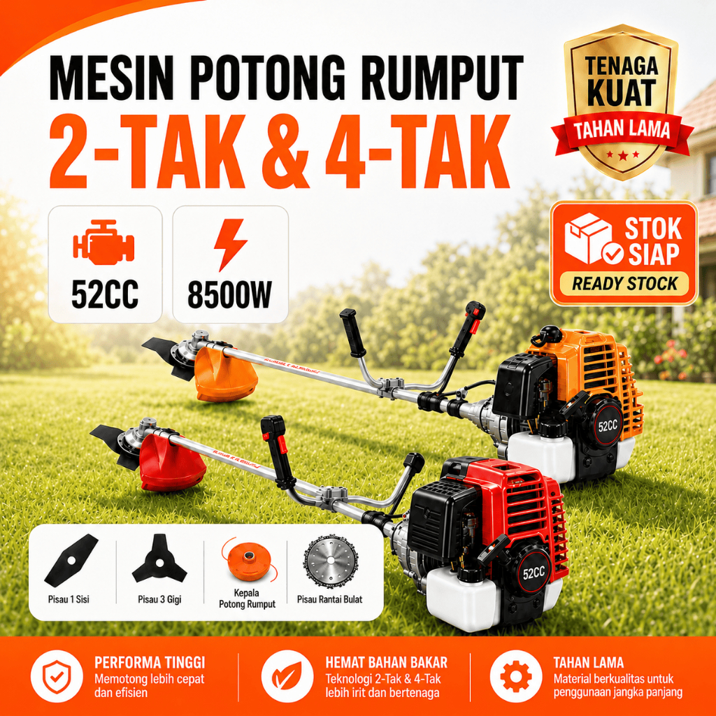 Jual Reaim Mesin Potong Rumput 2/4Tak 52CC Rumput Mesin Rumput Alat ...