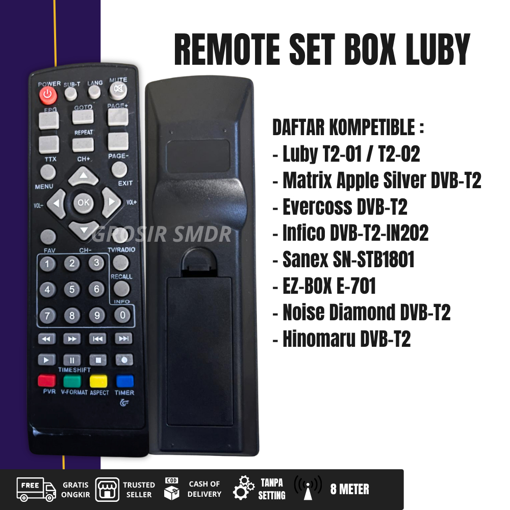 Jual REMOT REMOTE SET TOP BOX LUBY DVB T2 MULTI UNIVERSAL TANPA SETTING ...