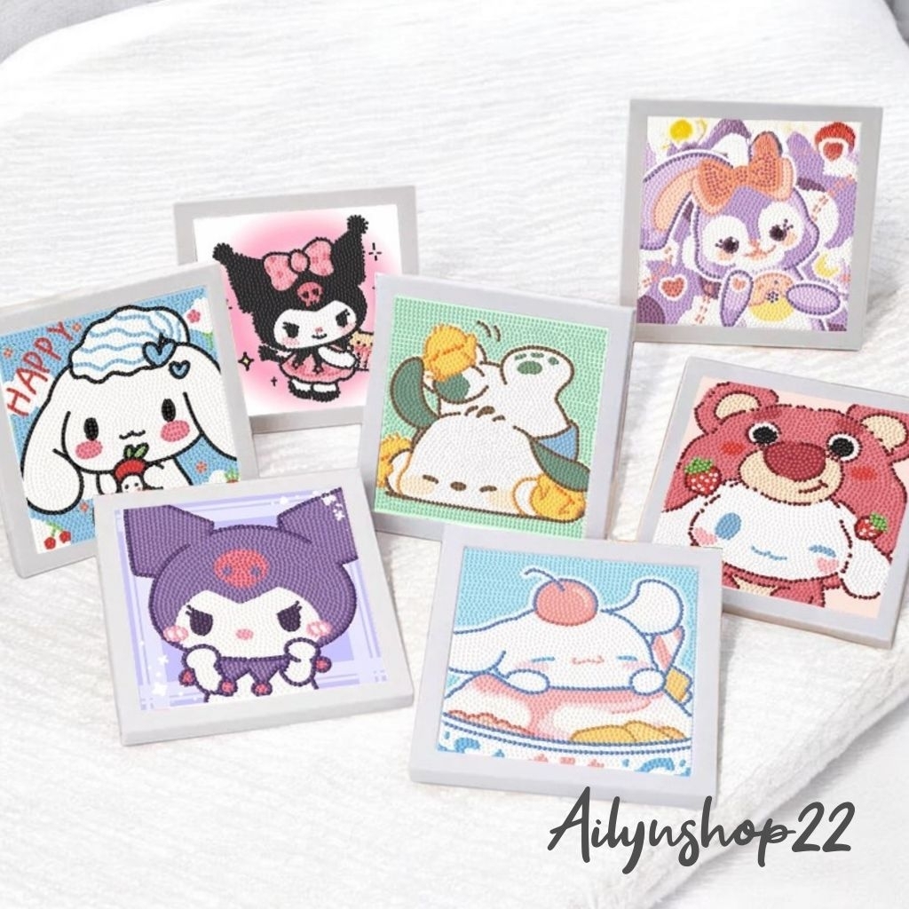 Diamond Painting Set DIY Berkarakter Mainan Edukatif DIY Anak Dengan Frame