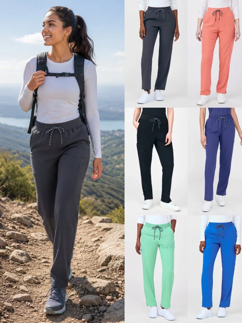 Celana Panjang Sport Wanita BYS Tapered Leg Cargo Track Pants - 2452