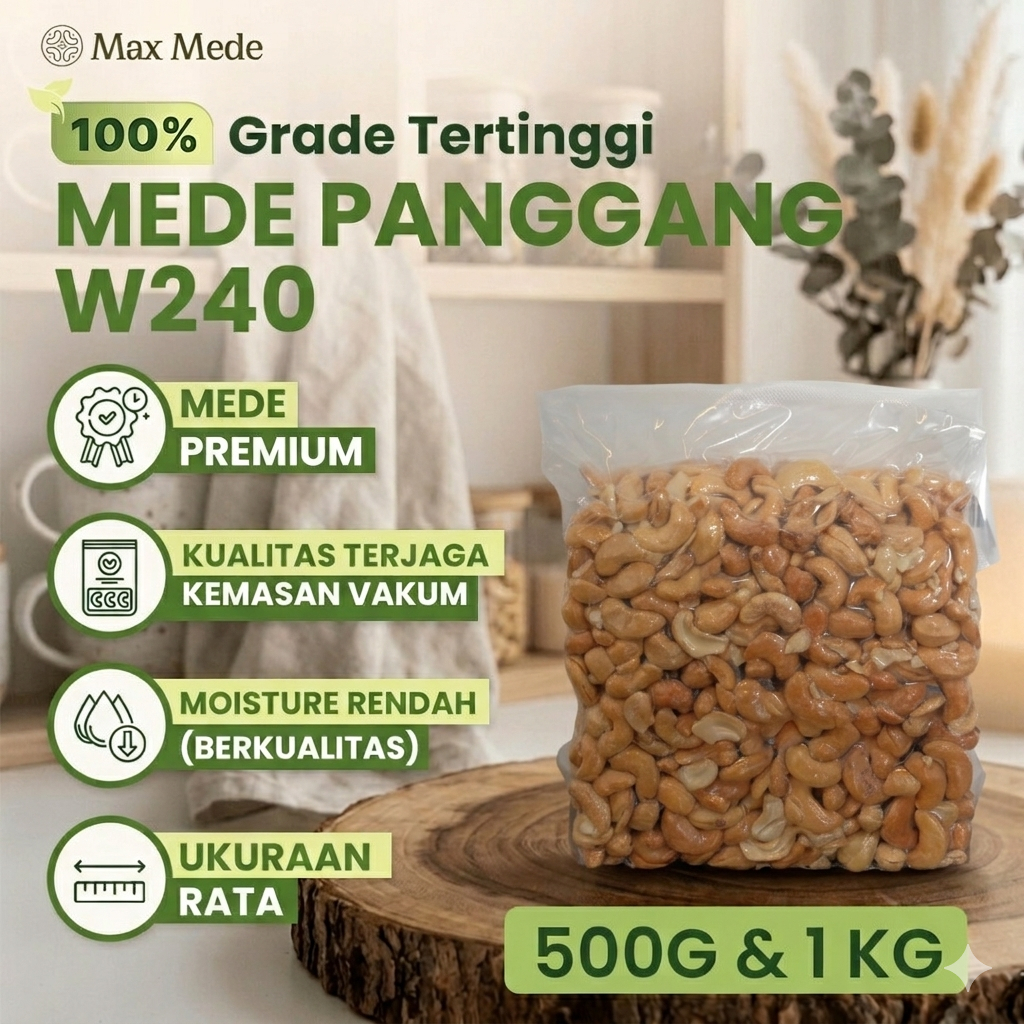 Jual Max Mede - Kacang Mede W240 Jumbo Panggang 1Kg Roasted Premium ...