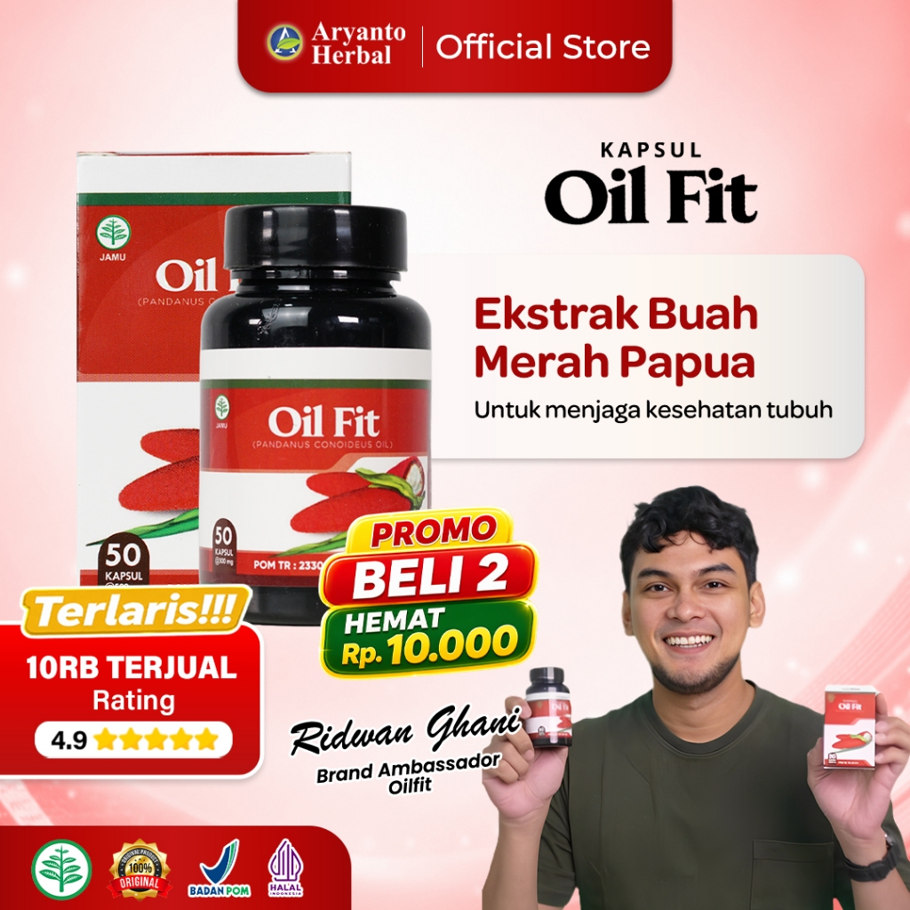 Oil Fit Kapsul Original 100% Asli Ekstrak Minyak Buah Merah Papua BPOM HALAL INDONESIA
