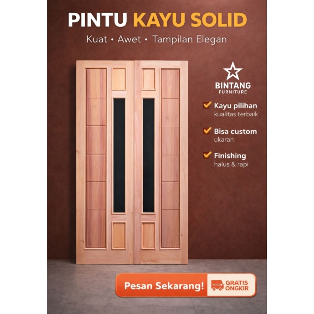 READY STOK Daun Pintu Utama Kupu Kupu Kayu Minimalis Murah Pintu Utama Kupu Tarung Murah