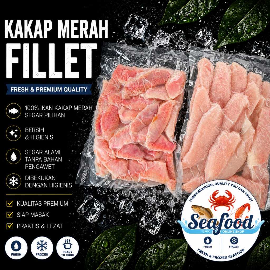 Jual Fillet Ikan Kakap Merah 500gr – Fresh Red Snapper Premium Seafood ...