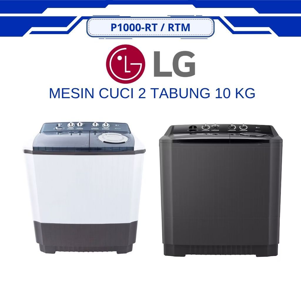 Jual LG - MESIN CUCI 2 TABUNG 10 KG P1000RT / P1000RTM | Shopee Indonesia