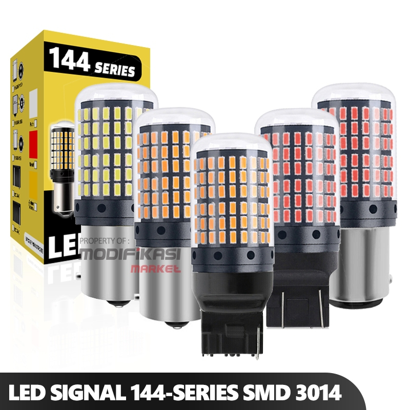 Lampu Sein Sen Rem Brake Mundur Mobil 144 Titik SMD 3014 Super Bright 1157 1156 T20 7440 7443 BAU15S BA15S W21W Y21W S25