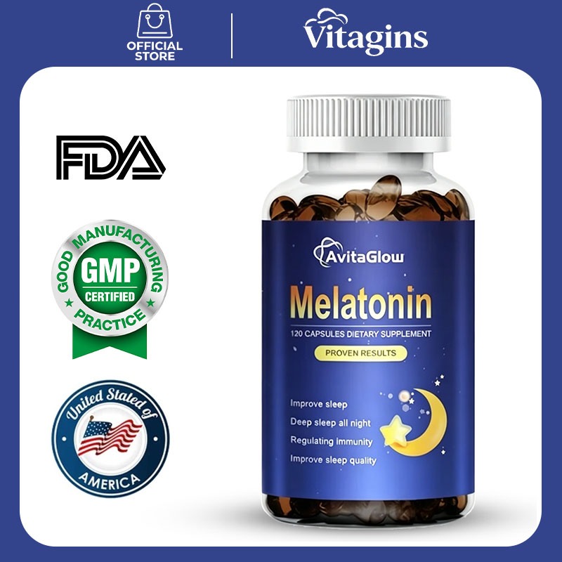 Jual AvitaGlow Melatonin 120 Kapsul - Suplemen Tidur Alami Membantu ...