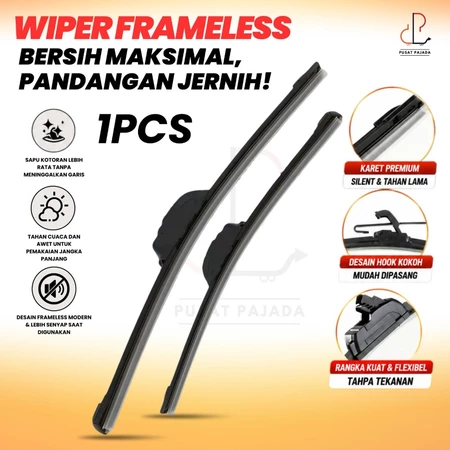 Wiper Mobil Frameless 12 - 28 Inch Wiper Pembersih Kaca Depan Mobil Model Pisang Universal