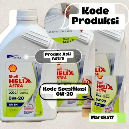 Jual Shell Helix Astra 0W-20 API SN Full Economy Tech & Full Synthetic ...
