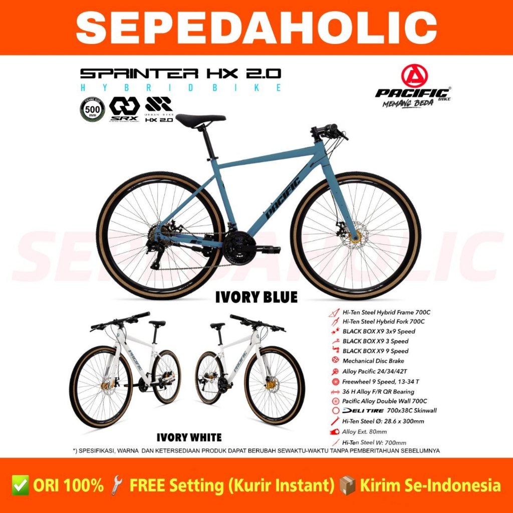 Jual Sepeda Roadbike PACIFIC SPRINTER HX 2.0 700C HYBRID 27 Speed ...