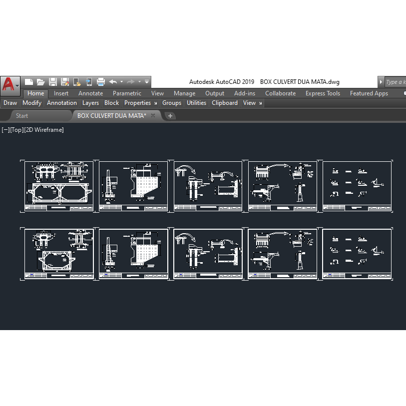 Jual Gambar Desain Box Culvert Dua Mata ( 10 gambar kerja ) format dwg ...