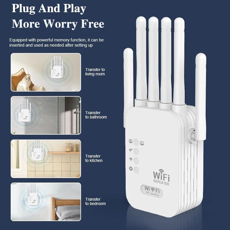 Jual Wifi Repeater 4/6 Antena Dual Band 1200Mbps Wireless, Extender ...