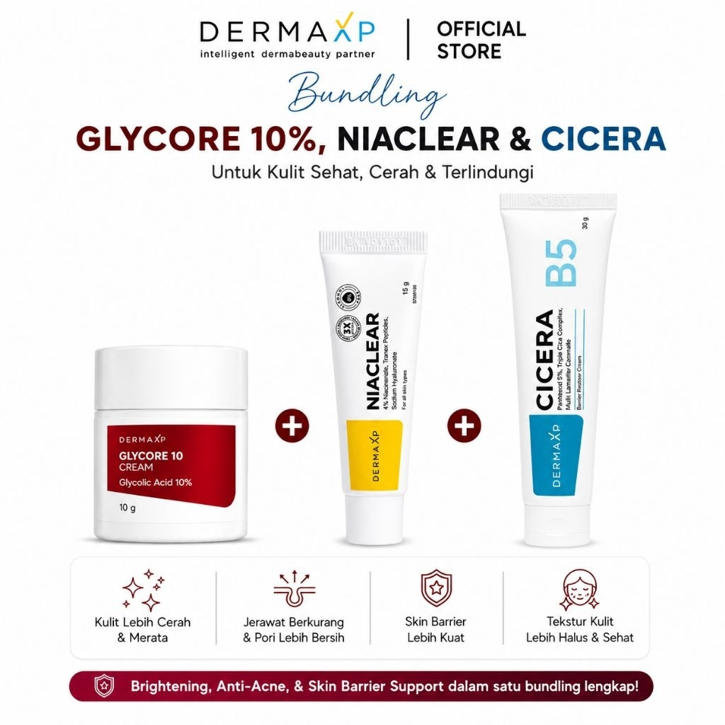 Jual DERMA XP - Bundling Glycore 10% + Niaclear + Cicera | Shopee Indonesia