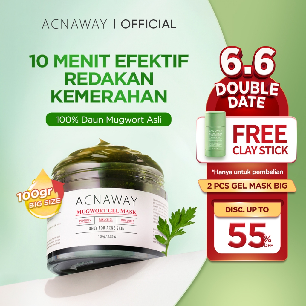 Jual [FREE CLAYSTICK] ACNAWAY Advanced Mugwort Gel Mask BIG SIZE – Face ...