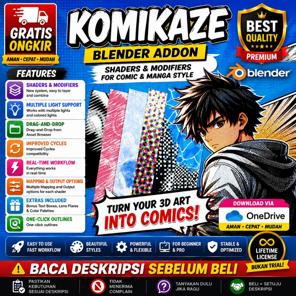3D Blender - Komikaze v2 - Shaders + Assets - 120124